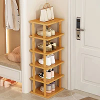 1 Set Six Layers Shoes Organizer Stable Structure Waterproof Shoe Rack Bamboo Great Load Bearing Entryway Shoes Storage Shelf 1