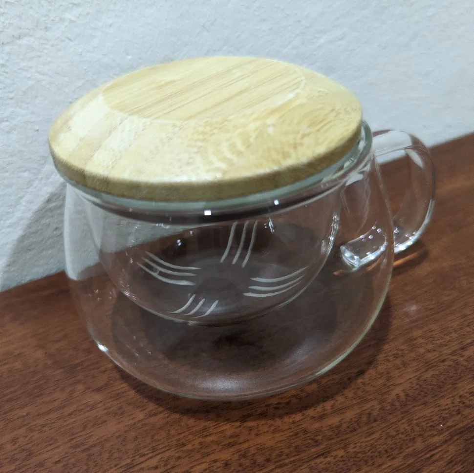 Creative Glass Tea Infuser Cup With Transparent Filter Handle Bamboo Lid Heat-resistant Flower Teacup Office Tea Mug Drinkware photo review