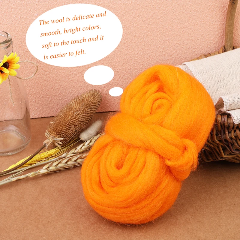 Needle Felting Wool 50g 69Colors Handmade Spinning Soft Wool Fibre Roving for Doll Making Needle Felting Craft Tools 1pc