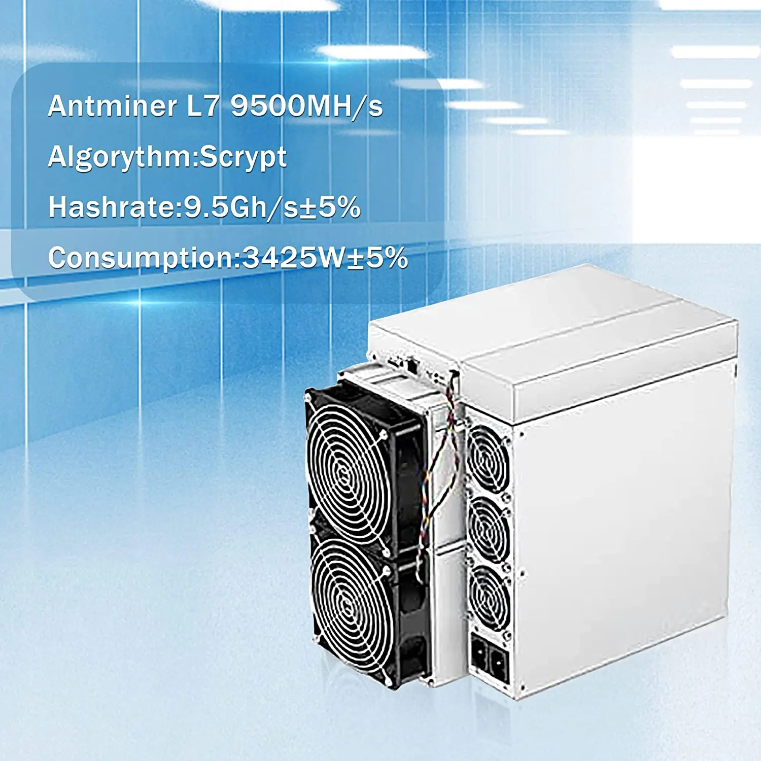 

BUY 2 GET 1 FREE PROMO FOR Bitmain L7 Litecoin 9500Mh Hashrate 9.5Gh/S LTC Doge 3425W Power Consumption New ASIC Miner YYY