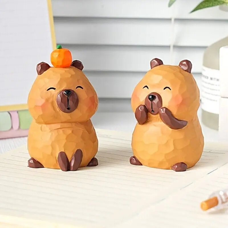 Handcrafted Wooden Capybara Figurine - Classic Carved & Painted Art Sculpture