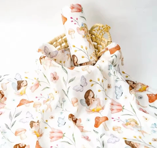 HappyFlute New One Piece Digital Print Bamboo Cotton 2 Layers Super Soft Muslin Swaddle High Quality Wrap For Newborn Blanket photo review