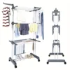 Clothes Drying Rack,4-Tier Foldable Stainless Steel Drying Rack Clothing, Movable Drying Rack 4 castors,for Bed Linen,Clothing 1