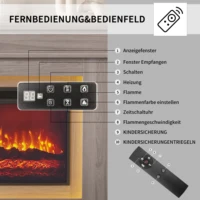 Anajqaqia – armoire de cheminée électrique, chauffage 750/1500W, lumière LED à couleur changeante, effet de flamme 3D réaliste pour le salon 6