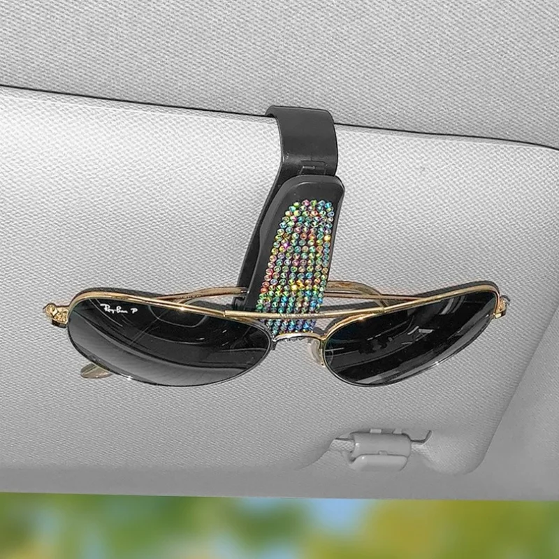Colorful Car Eyeglass Holder Glasses Storage Clip For Audi Bmw Auto Interior Organize Accessories Car Sunglasses Holder