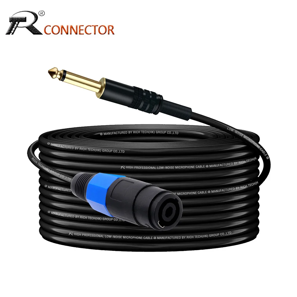 Speakon-Lautsprecherkabel, Speakon-Stecker/Buchse auf 6,35 mm Mono-Klinkenadapter, 6,5 mm Stecker, professionelles Audio-Verstärker-Verbindungskabel