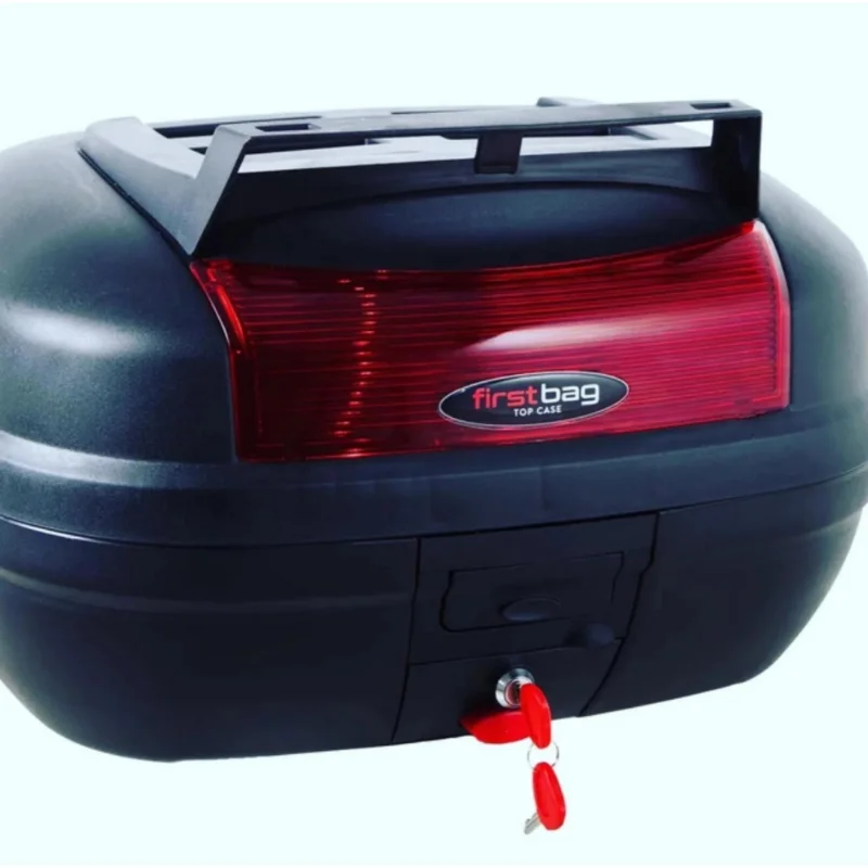 Per Rana Durevole Bagaglio Posteriore Moto 48L Tronco Nero Con Serratura Scooter Topbox Custodia Abs Shell Con Chiavi