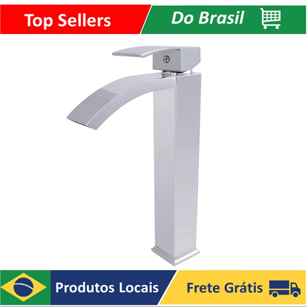 Robinet mitigeur chromé à commande unique, salle de bain haute B71015 Luuk Young