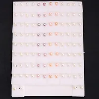 Wholesale 100 Pairs of 5-6mm Natural Fresh Water Button Pearl Stud Earring 1