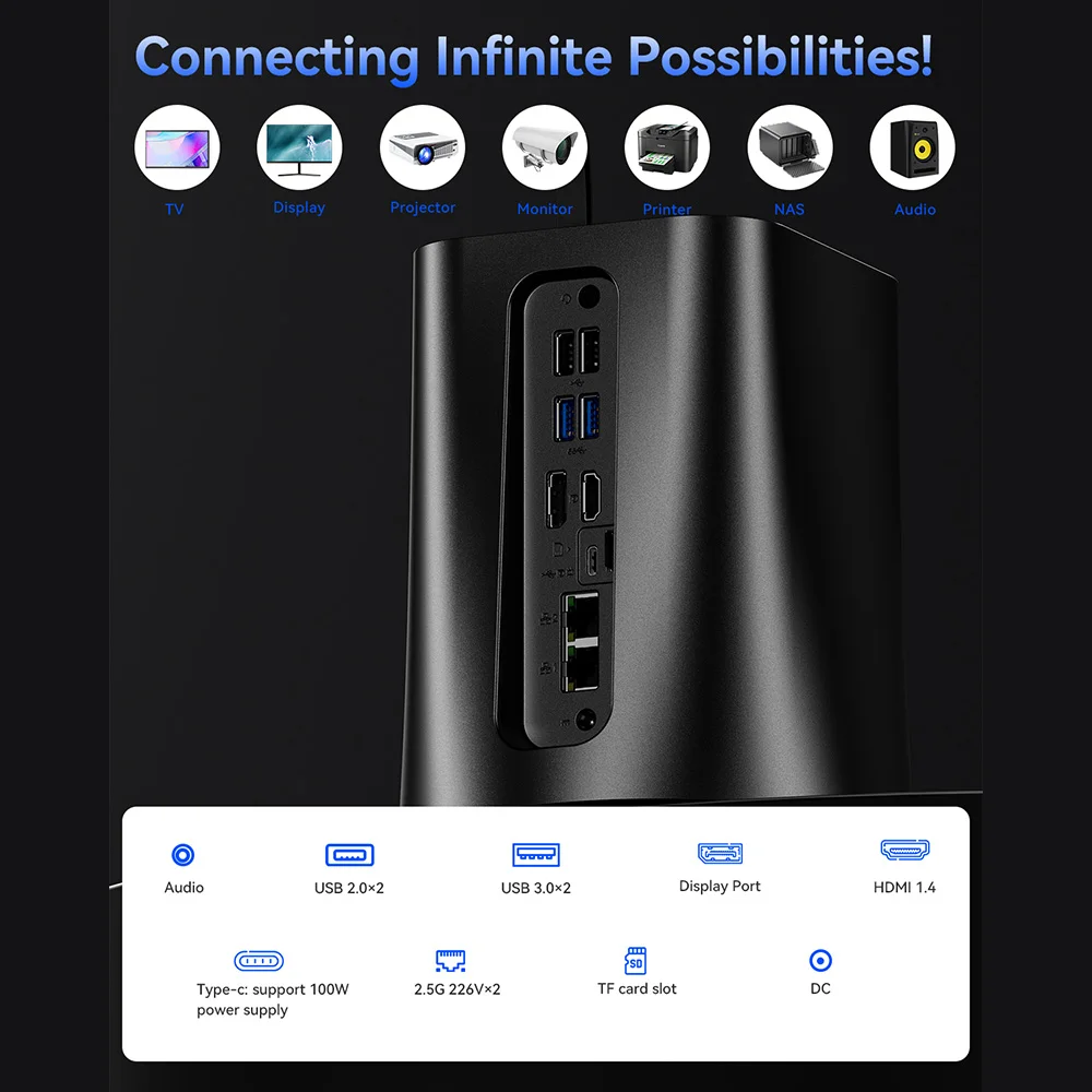 AOOSTAR R7 NAS Mini PC, AMD Ryzen 7 5825U 8 Cores Max 4.5GHz, 16GB