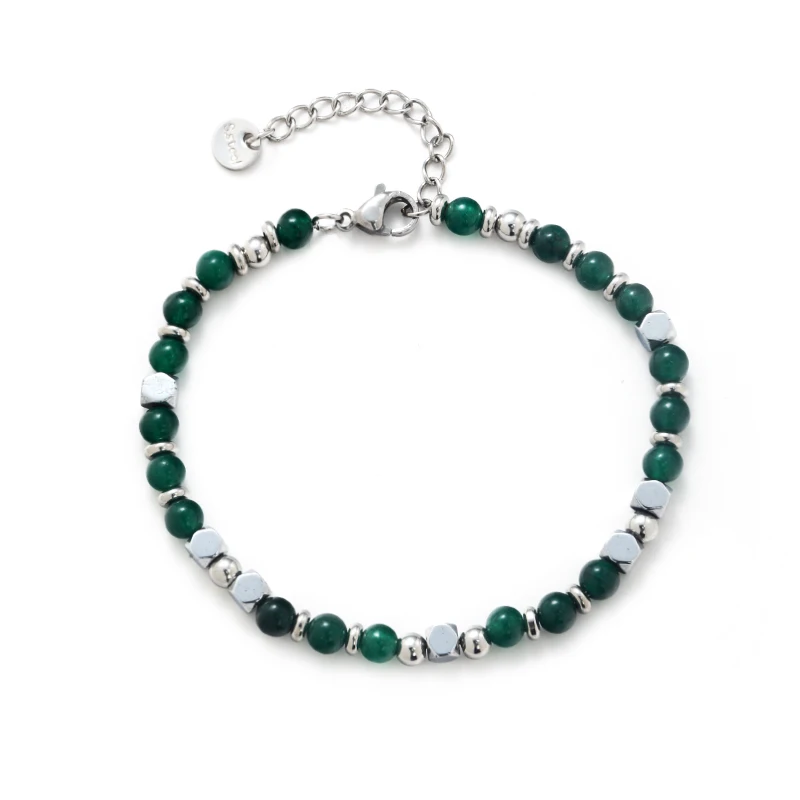 Elio Natural Stone Adjustable Size Handmade Stainless Steel Beaded Bracelet For Men High-End Men's Gifts
