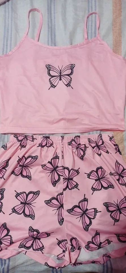 Butterfly Print Summer Pajama Set - Stylish & Comfy Sleepwear photo review