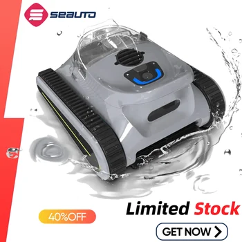 Aspirapolvere robotico per piscina Seauto Crab Pro, robot per arrampicata su pareti, adatto per pareti e pavimenti di 2000 piedi quadrati