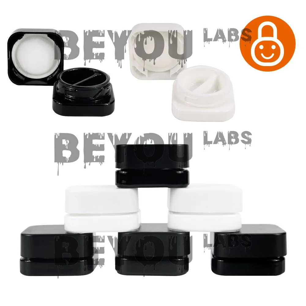 7ml 9ml Glass Wax Jar Child Resistant Lock Wax Container Glass Bowl Childproof Separate Space Cream Balm Storage Box Custom Logo 3