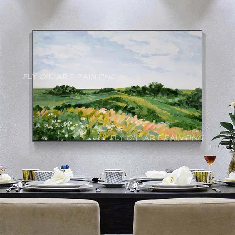 

Simple Nature Hand Painted Canvas Oil Paintings Landscape Abstract Wall Pictures Nordic Art Living Room Home Decor Frameless
