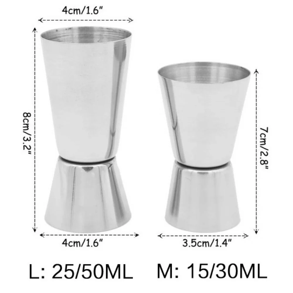 15/30ml Cocktail Shaker Measuring Glass Stainless Steel Double Ended Ounce Cup  Cocktail Measuring Cup Bar Bartender Accessories - AliExpress