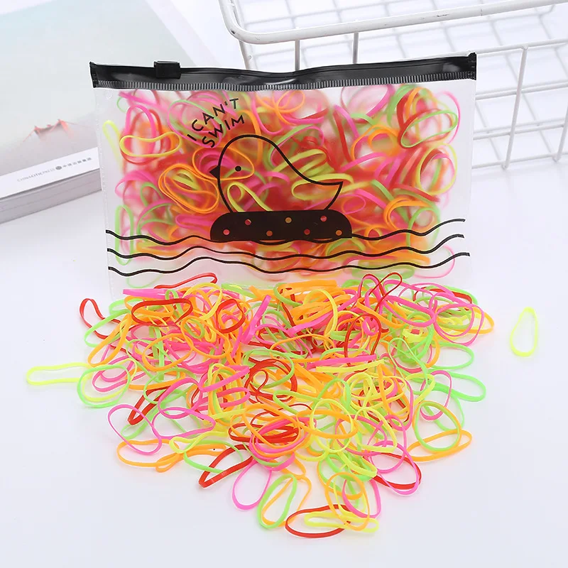 500 Pieces Women's Disposable Multi-color Elastic Hair Bag