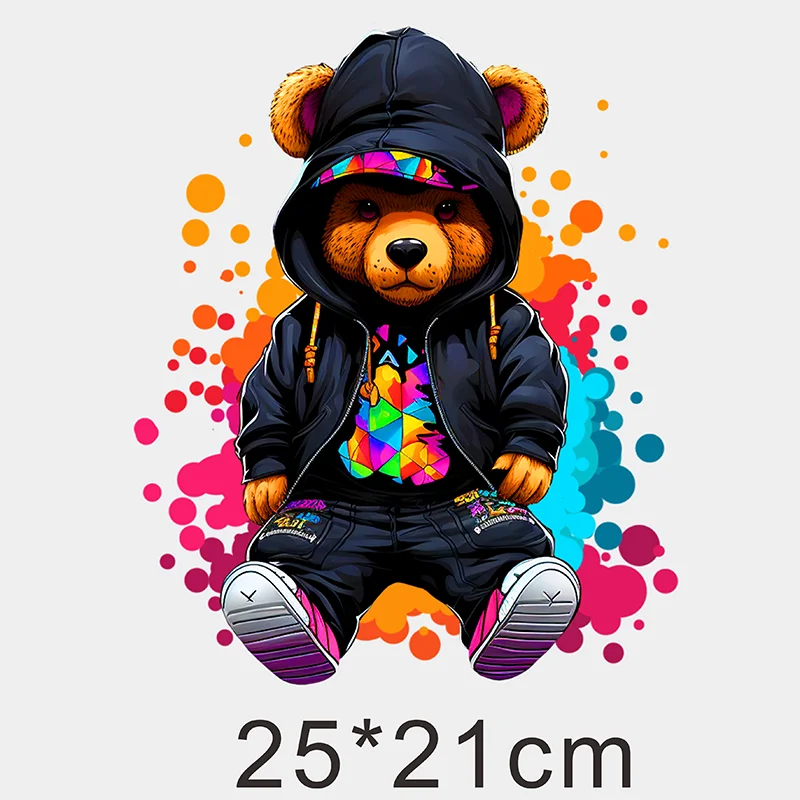Graffiti Bears Stylish Waterproof Iron-On Patch