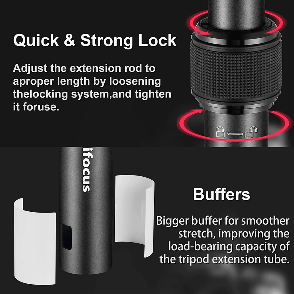Alumínio Portátil Tripé Ajustável Haste de Extensão Monopé Coluna Central Dslr Câmeras Slr Gimbal Extender Bar Tube - Image 2