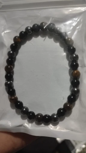 Triple Protection Bracelet: Tiger’s Eye, Obsidian & Hematite photo review
