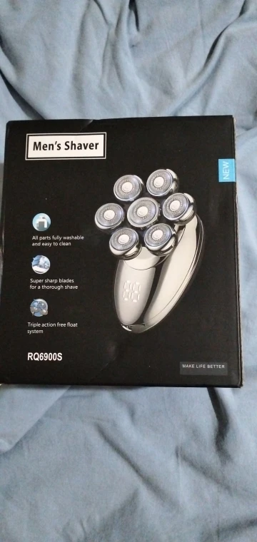 Homens 7d flutuante barbeador elétrico molhado seco barba aparador de pêlos navalha elétrica recarregável cabeça careca máquina de barbear display lcd photo review