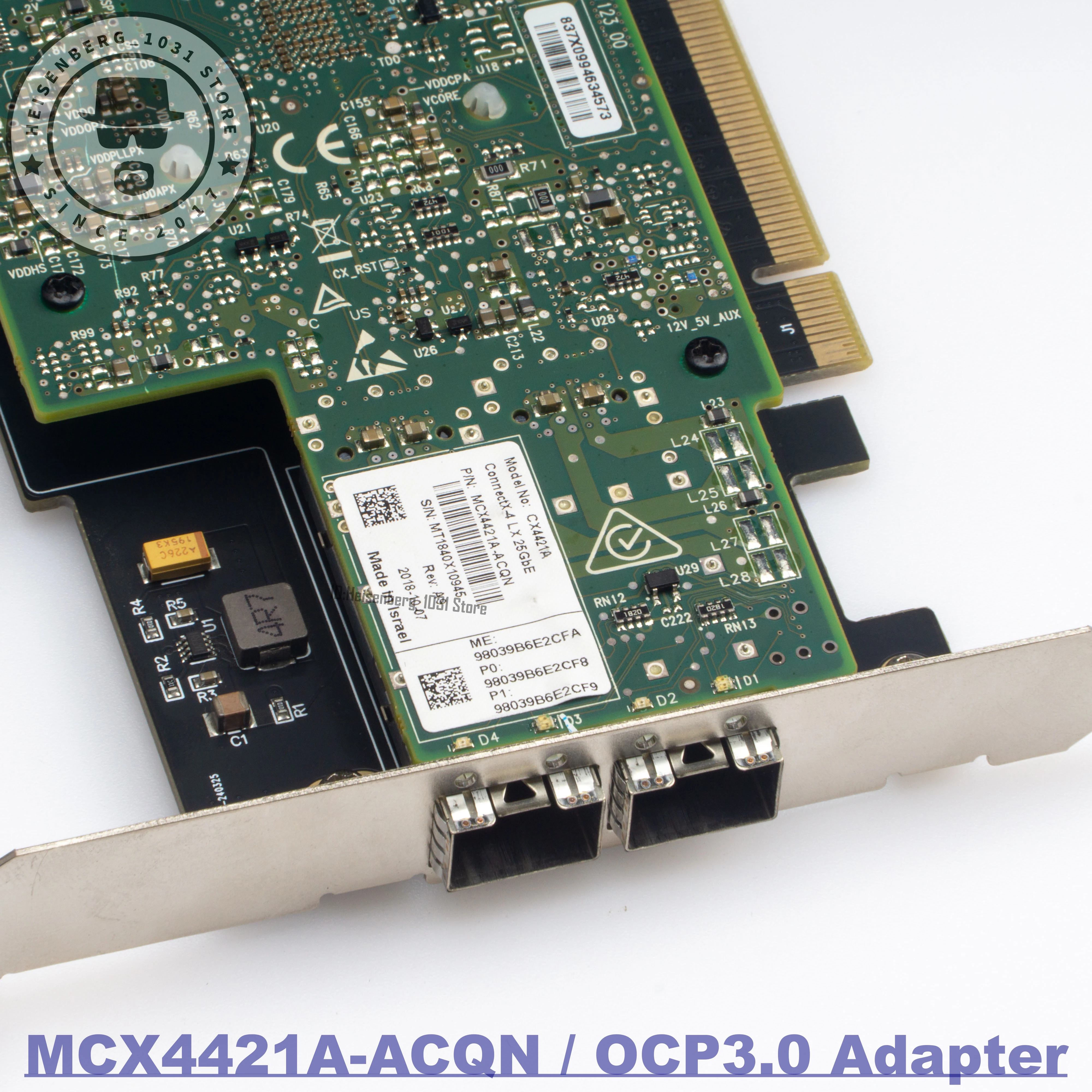 MCX4421A-ACQN 멜라녹스 ConnectX-4 Lx 25G 듀얼 포트 SFP28 OCP3.0 NIC + PCIe 어댑터 키트 (서버, 홈랩용)