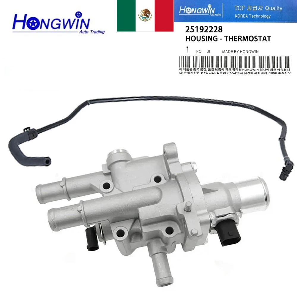 アップグレードされたアルミニウムエンジンクーラントサーモスタットハウジングアセンブリ&amp;クーラントクロスオーバーウォーターアウ 車用サーモスタットハウジング CHEVROLET SONIC CRUZE TRAX 1.6L 1.8L ウォーターアウトレット 25