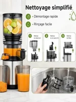 Fruits et légumes Juicer gris foncé filtre en acier inoxydable facile à nettoyer maison Juicer fruit Juicer Juicer production de jus de fruits High Kitchen Feeder 5