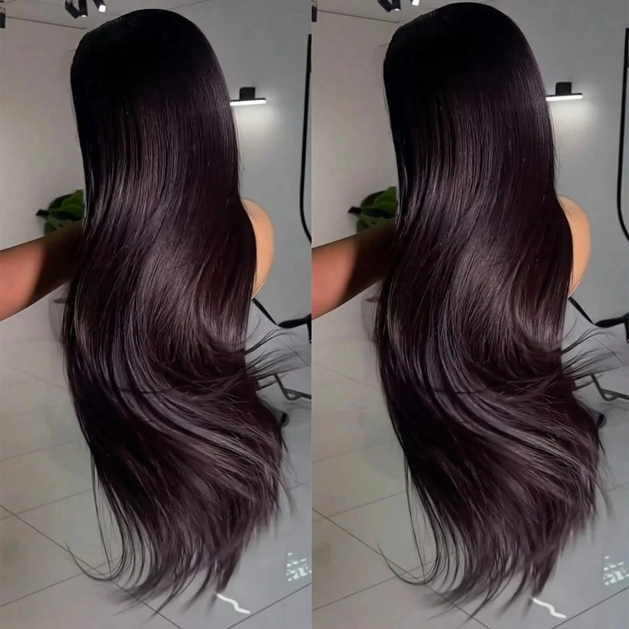 220% Bone Straight 360 Full Transparent Lace Front Human Hair Wigs 13×6 HD Lace Frontal Wig 30 40 Inch Black 100% Human Hair Wig