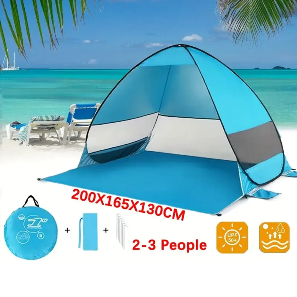 Quick Set Up.Pop Up Beach Tent Portable Sun Shade Shelter