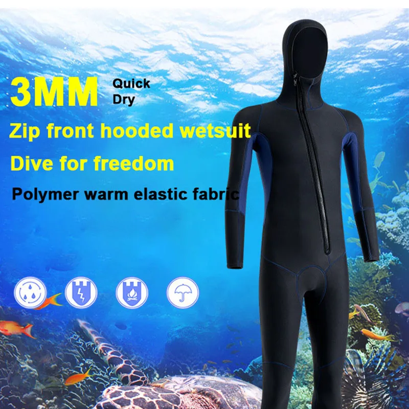 Combinaisons de plongée Combinaisons étanches Néoprène Vêtements de plongée  3mm Résistant au froid Unisexe Vêtements de plongée Sous-pêche avec