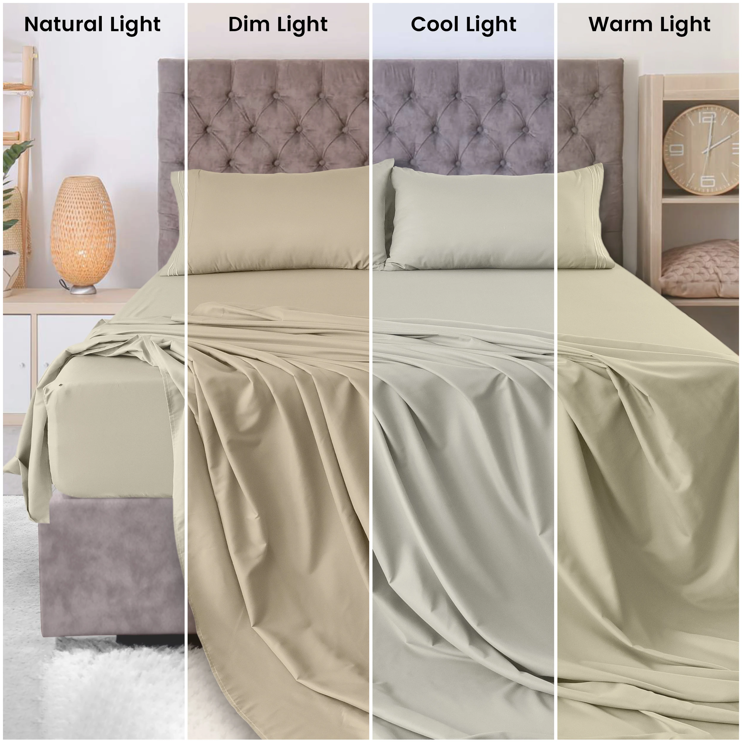 LUX Décor Sheet Set - 3 Piece Ultra-Soft Microfiber Bed Sheets with Flat Sheet, 16 Inches Deep Pocket Fitted Sheet 5