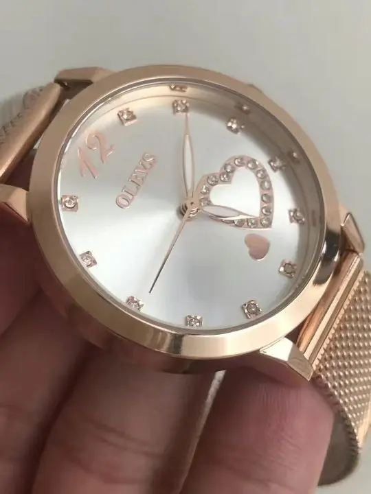 Olevs-Elegant watches for women, original stainless steel bracelet, luminous, top brand, quartz watches for women photo review