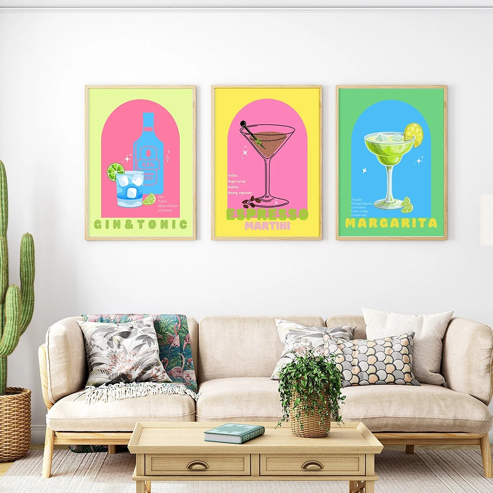 Nordic Poster Cocktail Retrò Aperol Spritz Canvas Painting Vintage Art Print Minimalismo Modern Wall Picture Kitchen Home Decor