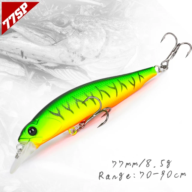 TSURINOYA 77SP Jerkbait Suspending Minnow Fishing Lure DW101 77mm