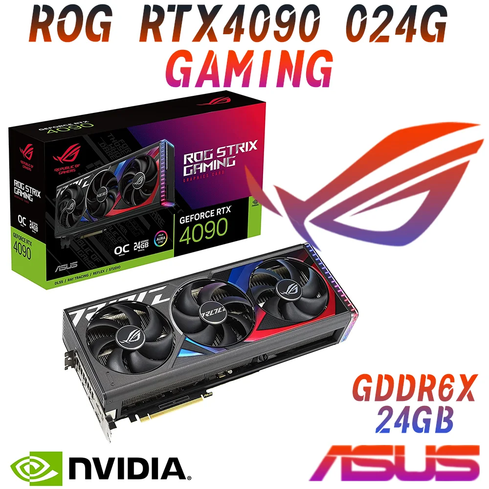 

ASUS NEW ROG STRIX RTX 4090 O24G GAMING Graphics Card GDDR6X 24GB Video Cards GPU 384Bit NVIDIA RTX4090 PCIE4.0 OC Mode 2640 MHz