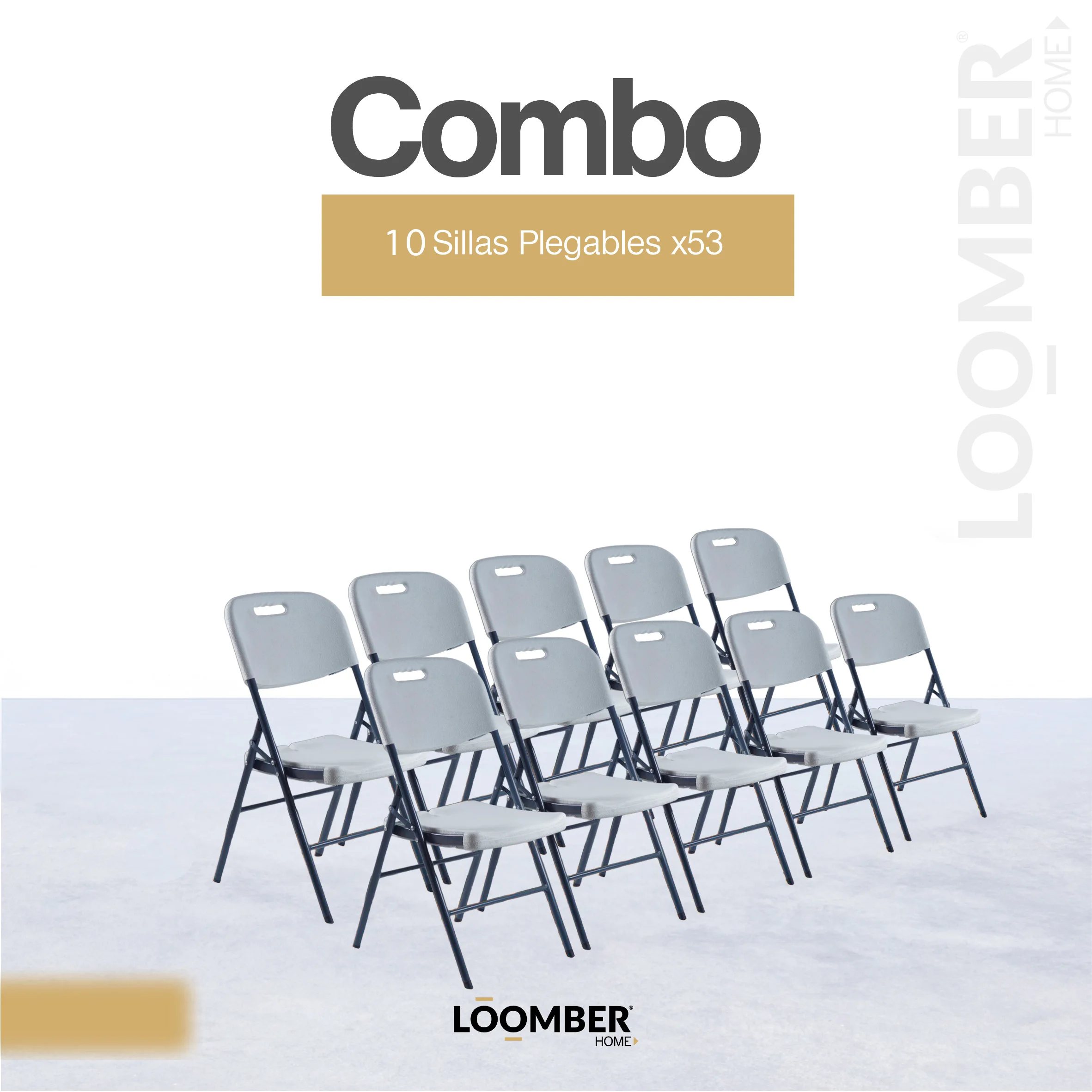 Combo 10 Sillas Plegables Blancas | Resistentes y Compactas | Ideal para Eventos, reuniones, negocios y el hogar