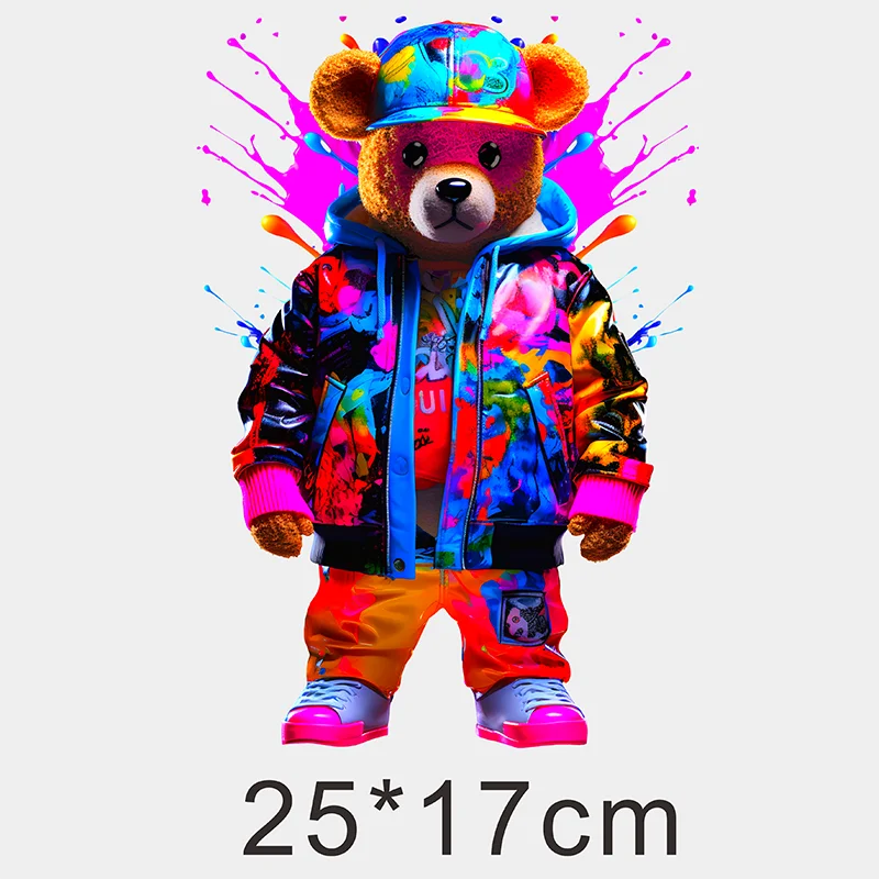 Graffiti Bears Stylish Waterproof Iron-On Patch
