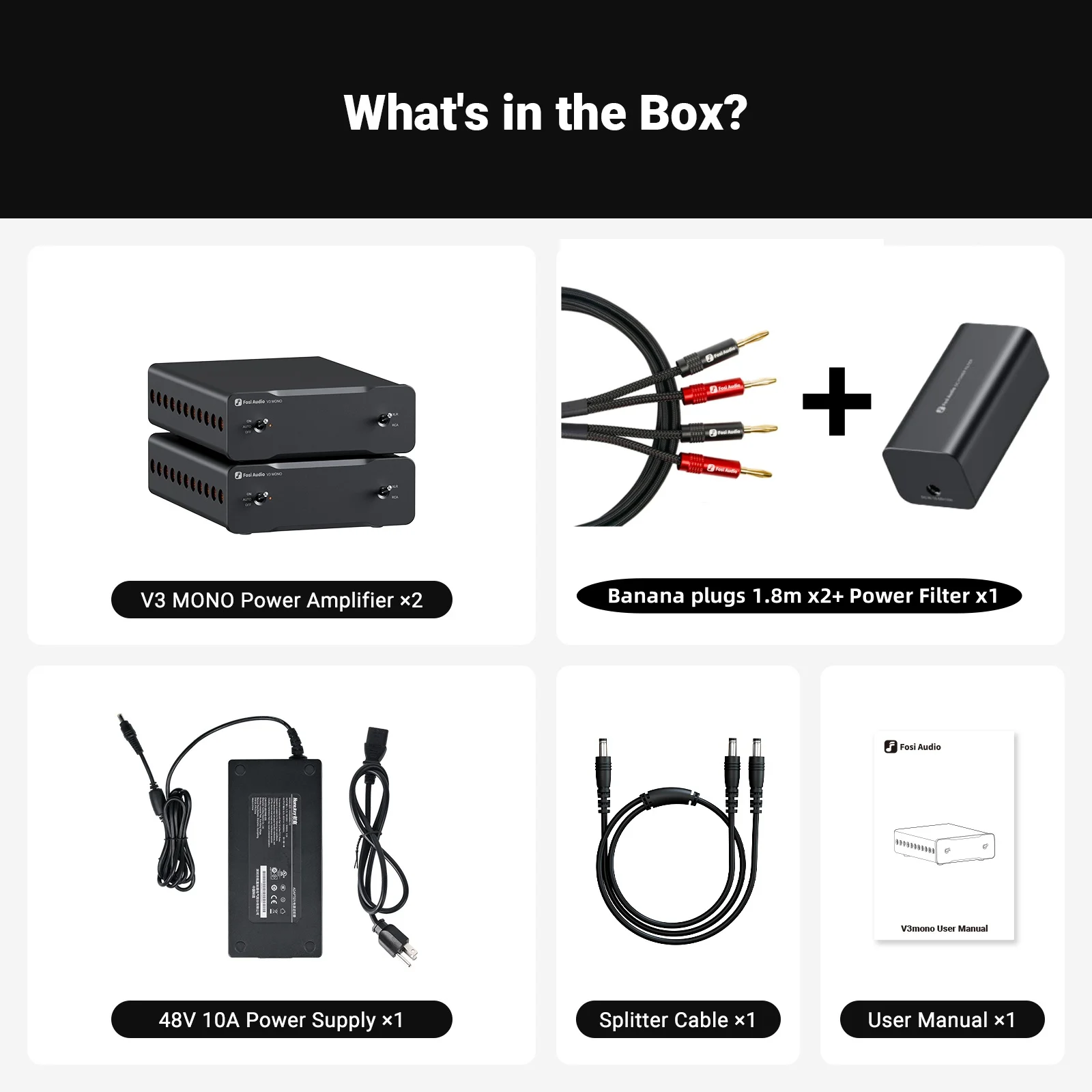 【再値下げ】Fosi Audio V3 Mono パワーアンプx2 Amazon.co.jp: Fosi Audio V3 Mono*2 240Wモノラルパワーアンプ