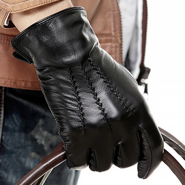 Herenmode Echt Handschoenen Winter Leer Handschoenen Herfst Volledige Vinger Lederen Handschoenen MN3501 _ - AliExpress Mobile