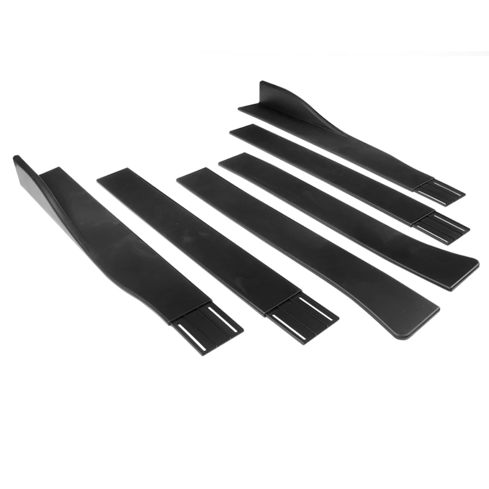 6X Universal Black Side Skirt Extension Rocker Splitters Diffuser Lip
