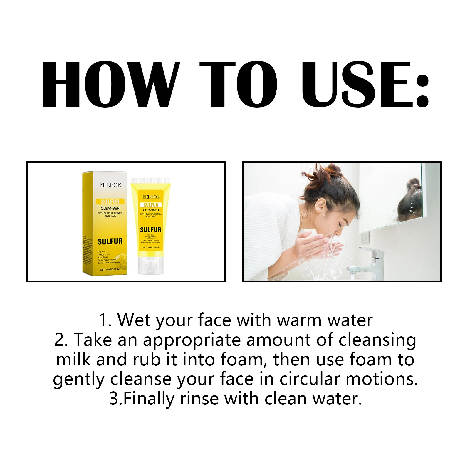Facial Cleanser with Sulfur for Removing Clogged Pores A-Cne Treatment Nourish Facial Contours Gentle Exfoliating Facial Scrub 6