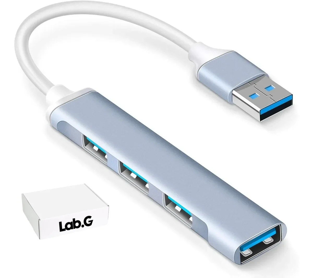 ub Adaptador Multi-puerto Delgado Lab.G De 4 Puertos Usb 3.0 Gris