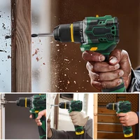 Perceuse à percussion électrique sans balais, couple 55N.M 10MM 23 + 1, mandrin à cliquet en métal, perceuse sans fil, tournevis électrique, outils électriques de bricolage 2