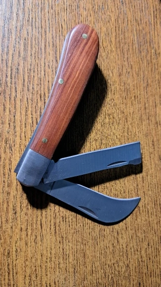 Folding Grafting Knife Grafting Tools Grafting Pruning Knife Professional Garden fruit tree Grafting Cutter Wooden Handle Knife photo review