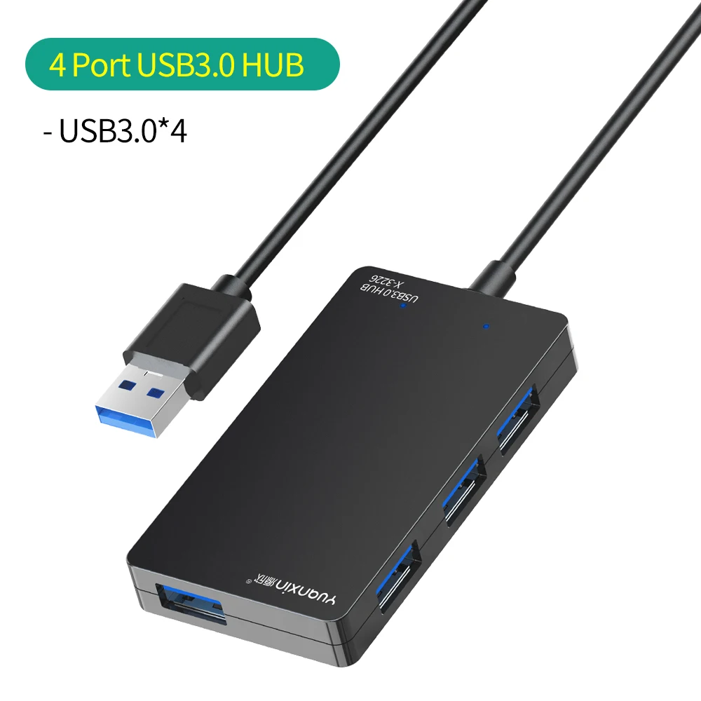 Yuanxin USB3.0 концентратор 4 в 1 мультиразветвитель 2 м Удлинительный кабель 5GMbps