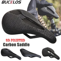 BUCKLOS 3D Printed Bicycle Saddle Full Carbon Fiber Bike Seat Cushion Ultralight Road Mountain Bike Saddle Carbon MTB Seat 1