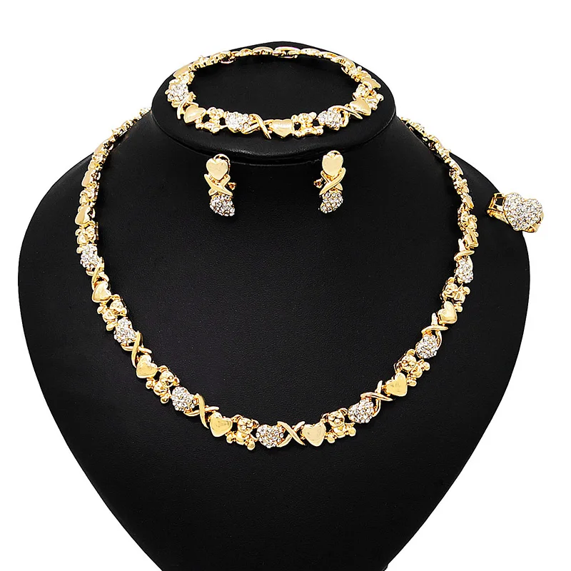 Gold Jewelry Set For Women – Bridal Wedding Accessories With Necklace, Earrings, Bracelet - View #13