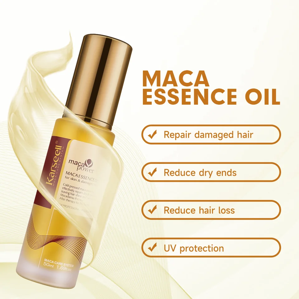 Karseell 50ml Sérum de aceite de argán marroquí prensado en frío y ligero para cabello seco y dañado_voghion.com
