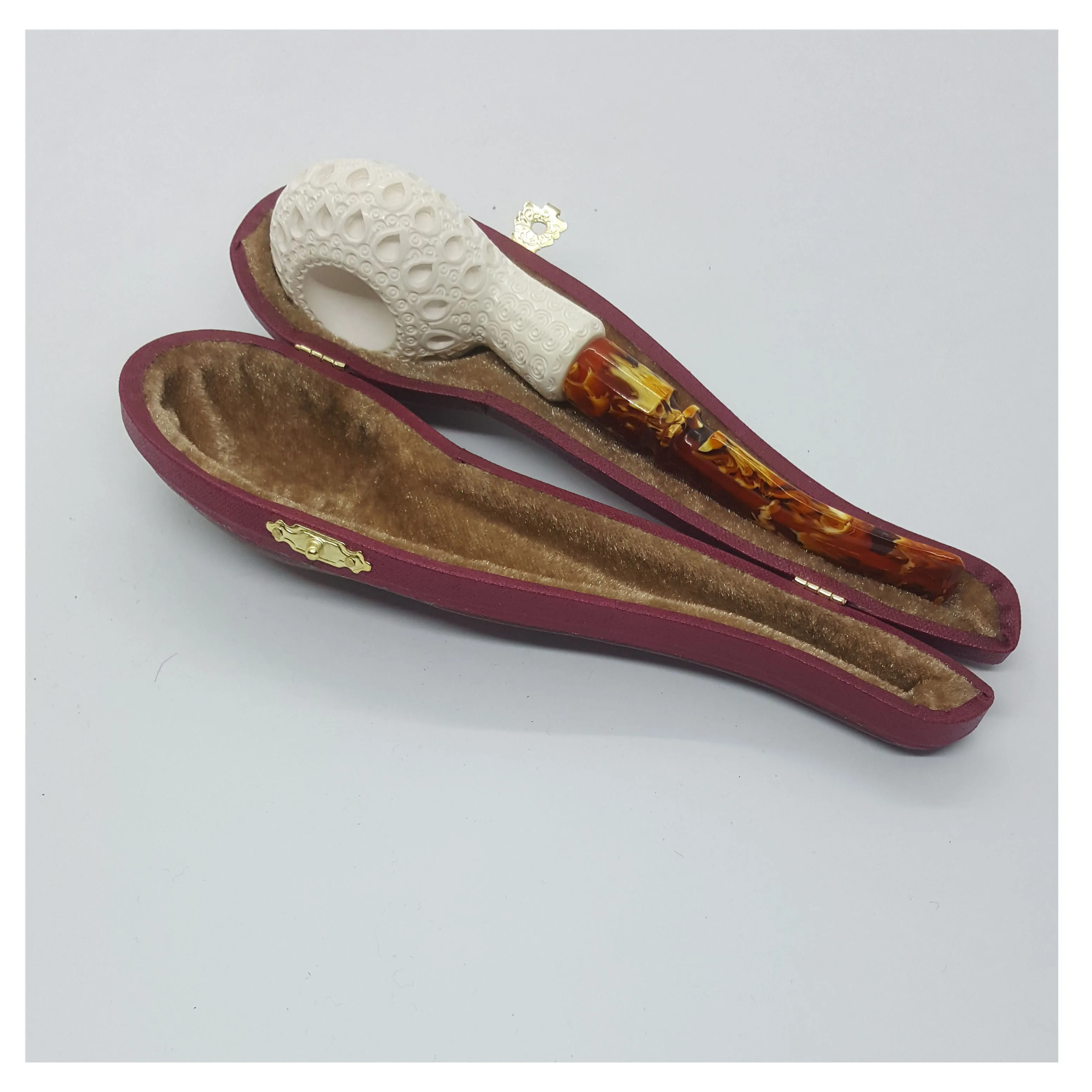 

Handmade Natural-Meerschaum Long Pipes-Smoking-Tobacco-Pouch Holder-Smoke Mouthpiece-High Quality Material-Pipe Filters-Gift